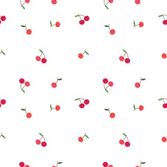 Cherry seamless pattern vector background.