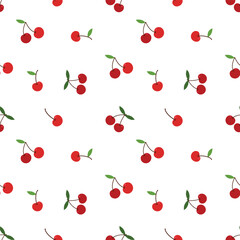 Seamless pattern with cherry vector background. 