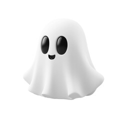 spooky ghost 3d character on transparent background