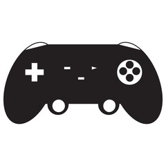 Game Console Silhouette Isolated on White Background. Vintage Design Style, Flat Vector Illustration.