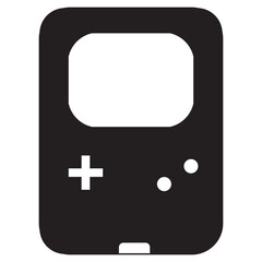 Fototapeta premium Game Console Silhouette Isolated on White Background. Vintage Design Style, Flat Vector Illustration.