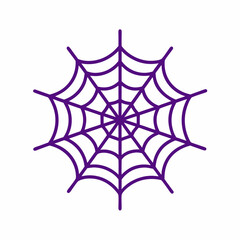 Purple Spider Web Icon on White Background