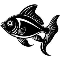 flipper fish silhouette Vector