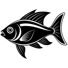 flipper fish silhouette Vector