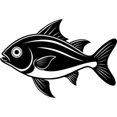flipper fish silhouette Vector