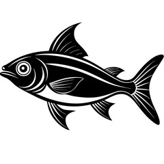 flipper fish silhouette Vector