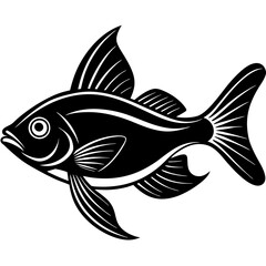 flipper fish silhouette Vector