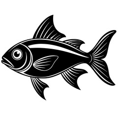 flipper fish silhouette Vector