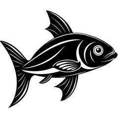 flipper fish silhouette Vector