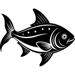 flipper fish silhouette Vector