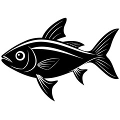 flipper fish silhouette Vector