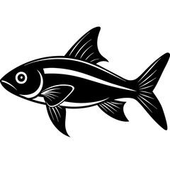 flipper fish silhouette Vector