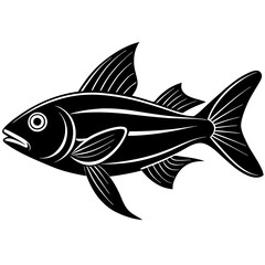 flipper fish silhouette Vector