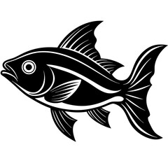 flipper fish silhouette Vector