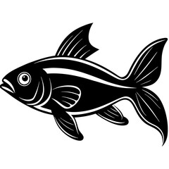 flipper fish silhouette Vector