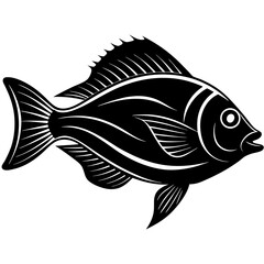 flipper fish silhouette Vector