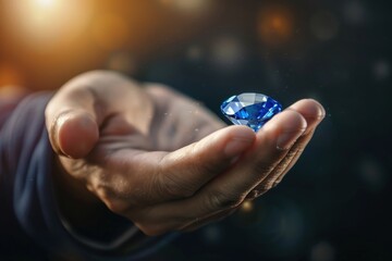 Professional jeweler polishing a ring in close-up. Beautiful simple AI generated image