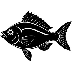 flipper fish silhouette Vector