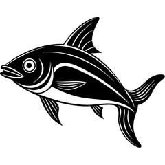 flipper fish silhouette Vector