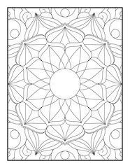 pattern mandala coloring page. Decorative ornament ethnic oriental style. line art drawing coloring page. Mandala Coloring page for kids and adults Page for relaxation and meditation. 