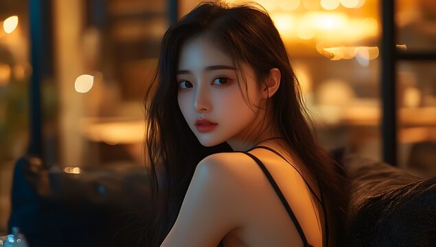Asian Girl on a Bar