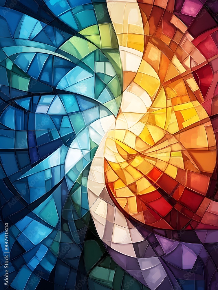 Poster abstract colorful mosaic pattern.