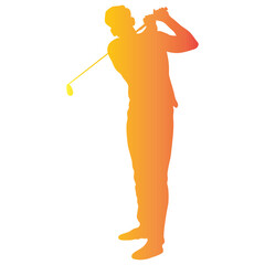 Colorful Golf Player Silhouette. Vector Illustration Design