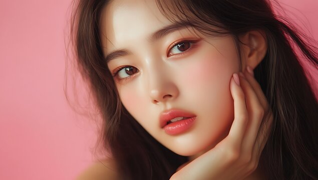 Beautiful Asian girl Close-up photo