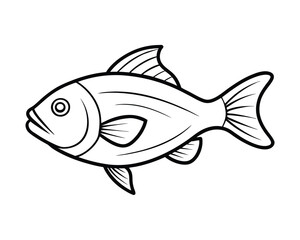 Fish vector isolated on white background. food illustration sign collection.