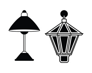  lamp vector. illustration Isolated On White Background. 