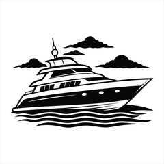 Yacht Silhouette SVG Vector Design | SVG Files for Cricut & Silhouette, Vector Graphics for T-Shirts, Decals & More