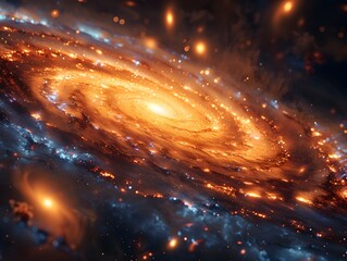 Naklejka premium Mesmerizing Swirling Galaxy in the Infinite Cosmic Expanse