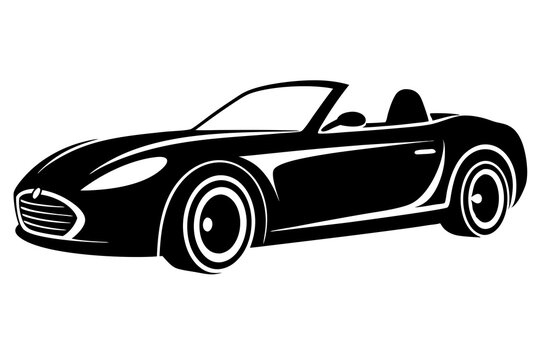 black convertible car side view clip art preview