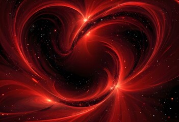 Obraz premium Flowing red, blue and black abstract background with soft, wavy shapes and subtle sparkles