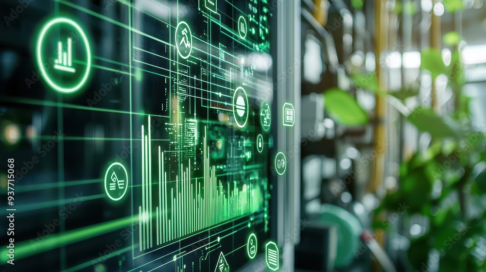 Poster futuristic data analytics dashboard with advanced visuals and infographics