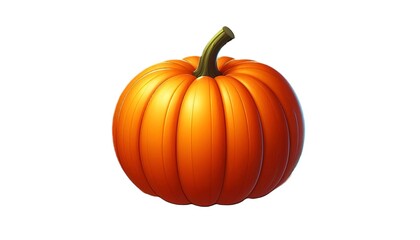 Obraz premium orange pumpkin highlighted on a white background, minimalism, halloween