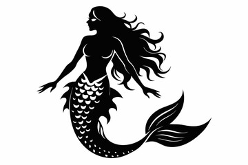 mermaid silhouette vector illustration