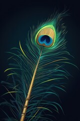 Magnificent Peacock Feather in the Shadows