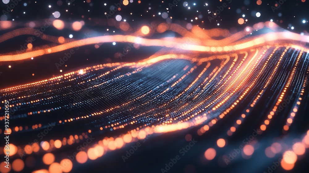 Poster abstract background of artificial intelligence, a huge wall of data and information.