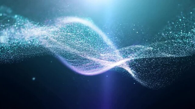 Celestial Stardust: A mesmerizing abstract backdrop of shimmering particles dancing in a swirling vortex of blue and white light, evoking a sense of cosmic wonder and ethereal beauty. 