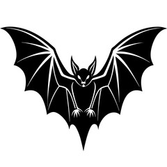 Flying bat silhouette Vector