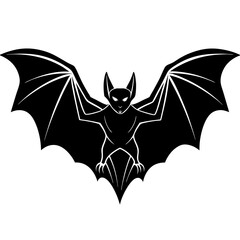 Flying bat silhouette Vector