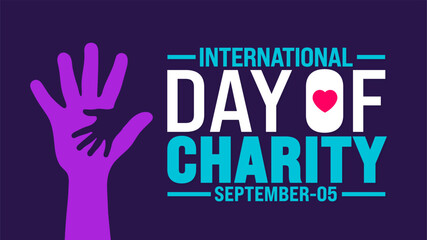 International day of Charity background or banner design template. Holiday concept. Template for background, banner, card, poster, placard, design template with unique shapes with standard color.