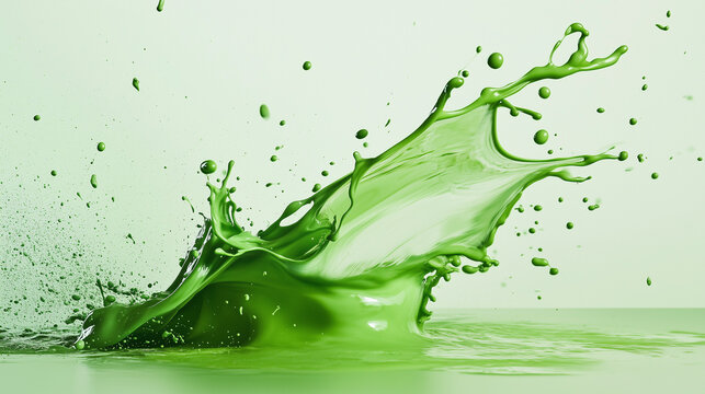 detailed close-up of a green splash, colorful splashing