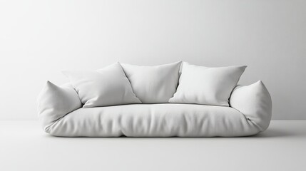 A white couch with pillows on it