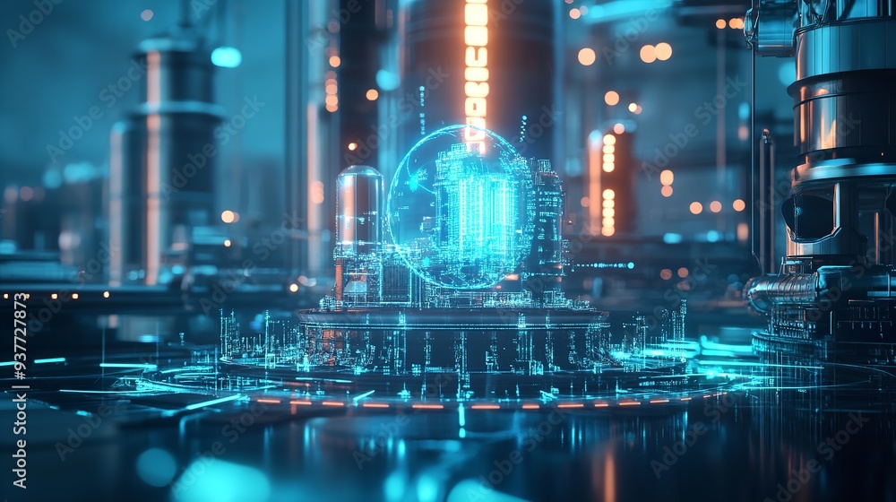 Poster cloud computing transfer big data on internet. futuristic digital technology .generative ai