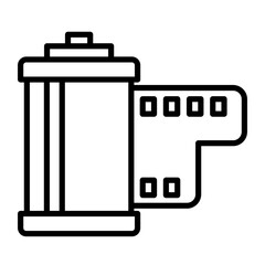 Film roll icon linear isolated vector image.