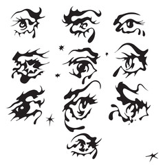 Y2K eyes Element For Vector Logo