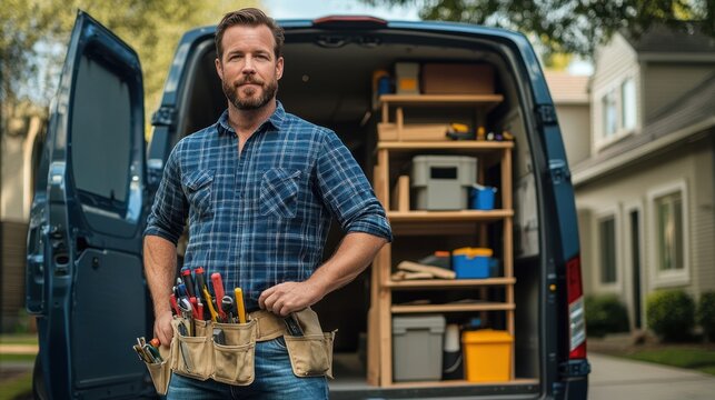 The handyman with toolbelt