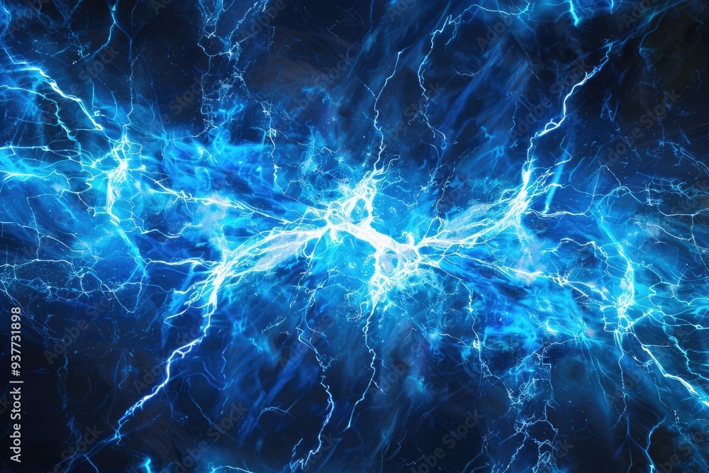 Aufkleber close-up of a lightning effect on a dark, featureless background